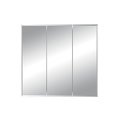 Deluxdesigns 30 x 28 in. Horizon 3 Door Bevel Edge Medicine Cabinet with Stainless Steel Glass, Basic White DE2608144